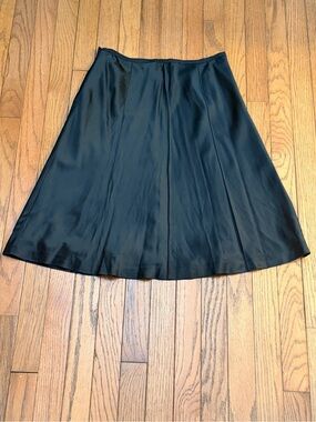 Vintage silk Ann Taylor Black Flared Mini Skirt